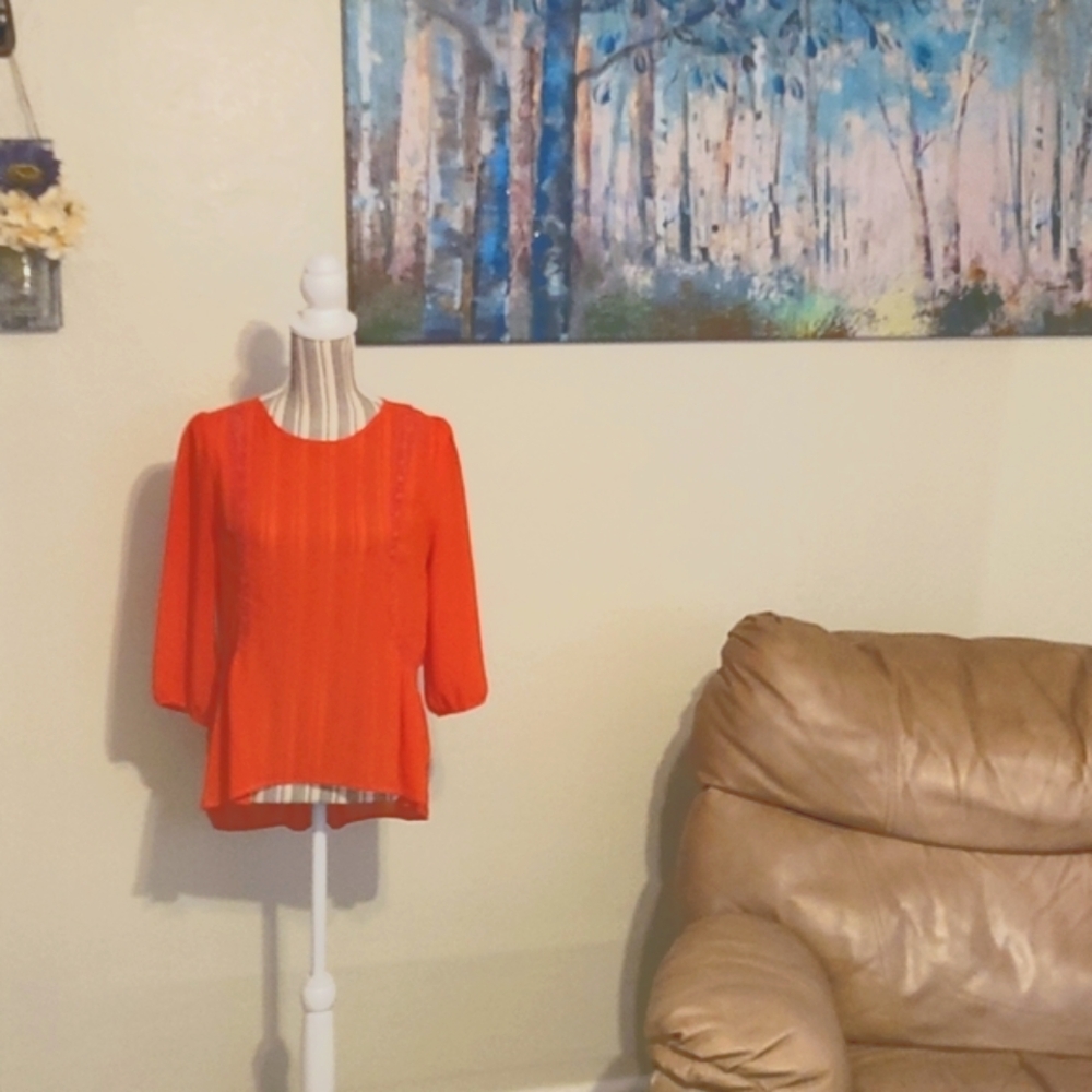 Chloe K Women's Blouse Orange Small